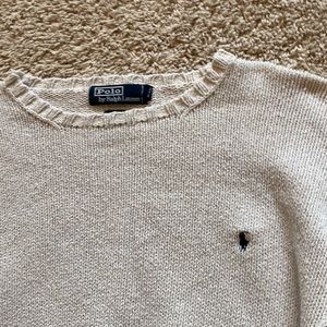 polo ralph lauren white chunky sweater